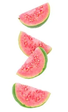 Falling guava slices Foto stock