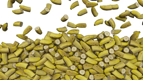 Falling half a banana on white background. Vídeo Stock 285697484