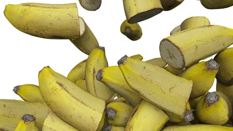 Falling half a banana on white background. 스톡 동영상 285697494