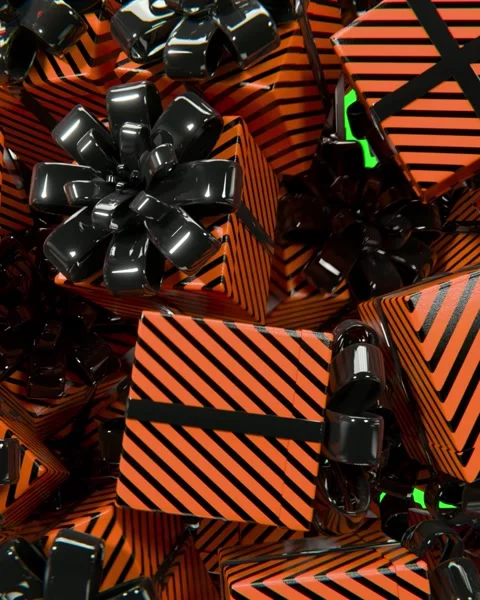  falling halloween gift boxes on green screen  Stock Footage 318412368