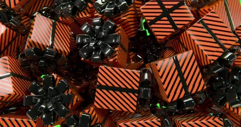  falling halloween gift boxes on green screen  Video stock 318412469