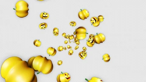 Falling Halloween Pumpkins Animation, Background, on Alpha Channel, Loop 库存影片 250273858