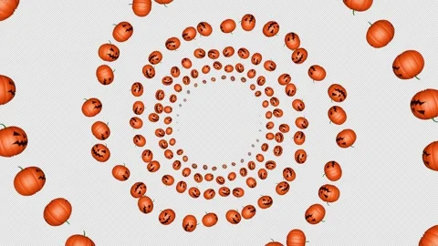 Falling Halloween Pumpkins Animation, Background, on Alpha Channel, Loop 库存影片 251237819