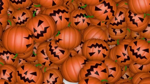 Falling Halloween Pumpkins Transition Animation, on Alpha Channel, Loop Video stock 250907571