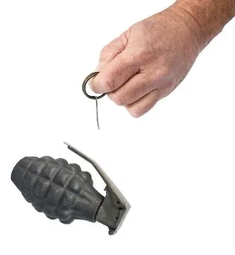 Falling hand grenade Stock Photos