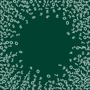 Falling handdrawn chalk numbers. Math study concept with flying digits. Elegant Stock Illustration