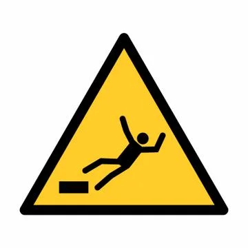Falling hazard sign Stock Illustration