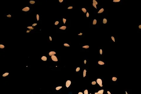 Falling heap of almonds Stock Photos