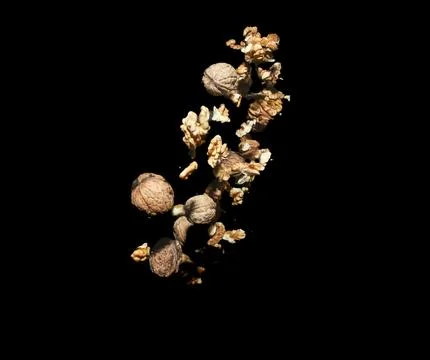 Falling heap of walnuts Stock Photos