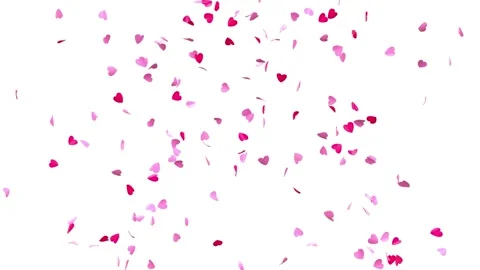Falling Heart Confetti Animation with Alpha Mask for Valentine and Wedding .. Vídeos de archivo 333740991