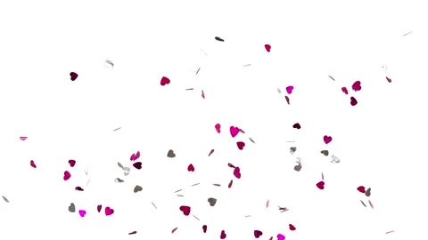 Falling Heart Confetti Animation with Alpha Mask for Valentine and Wedding .. Vídeos de archivo 333741422