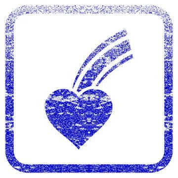 Falling Heart Framed Textured Icon Stock Illustration