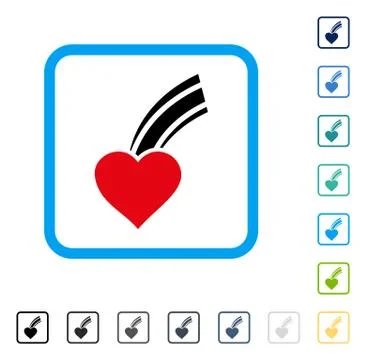 Falling Heart Framed Vector Icon Illustrazione stock