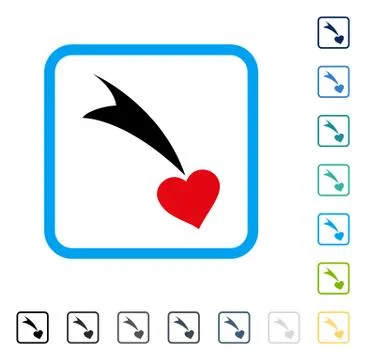 Falling Heart Framed Vector Icon Illustrazione stock