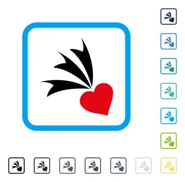 Falling Heart Framed Vector Icon Stockillustratie