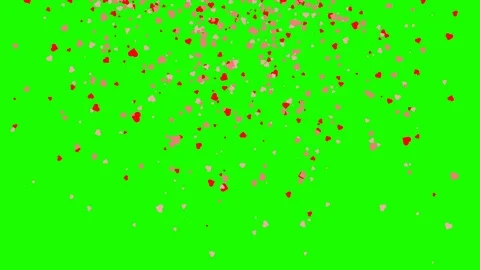 Falling heart on a green screen background. Valentine's day concept Stock Footage 122428000