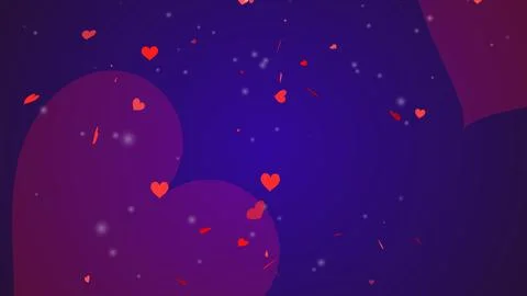 Falling heart particles along with some snow, cool stylish heart motion gra.. Stock Illustration