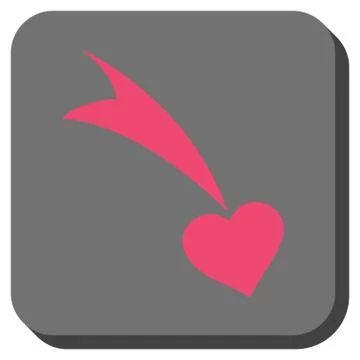 Falling Heart Rounded Square Button 스톡 일러스트