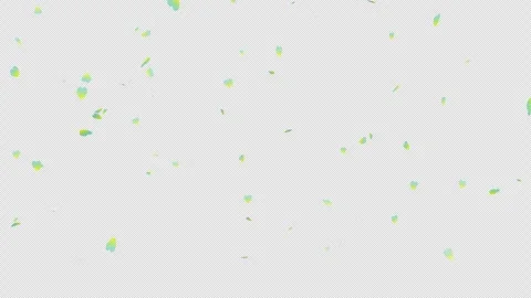 Falling Heart-Shaped Teal Leaves (Transparent Background MOV) Stock Footage 332457161
