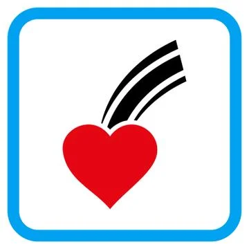 Falling Heart Vector Icon in a Frame イラスト素材