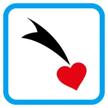 Falling Heart Vector Icon in a Frame イラスト素材