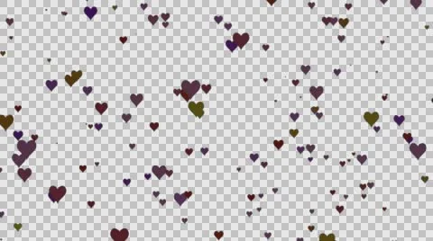 Falling Hearts (with alpha channel) Background Stock Footage 60563129