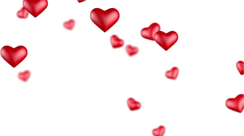 Falling hearts with alpha channel Stock Footage 42576430