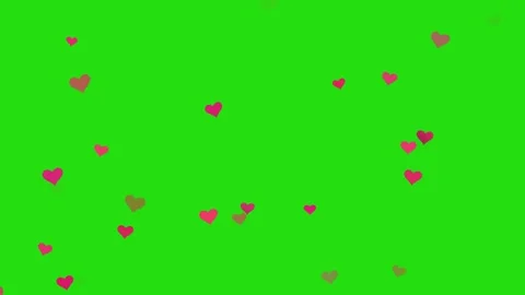 Falling Hearts Animation on Green Screen Stock Footage 269379693