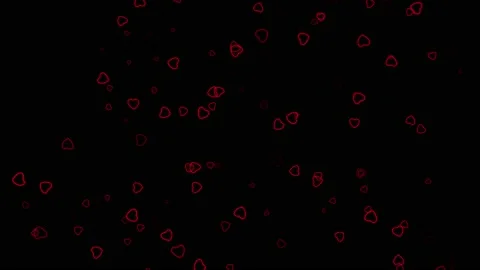 Falling hearts on black background. Vidéo 142797870