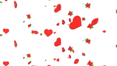 Falling hearts Stock Footage 101429518