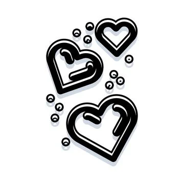 Falling hearts forming abstract pattern on white 스톡 일러스트