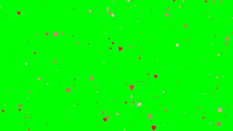Falling Hearts on Green Screen Background Vídeos de archivo 336554717