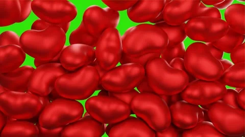 Falling hearts on green screen. video transition Stock Footage 260481619