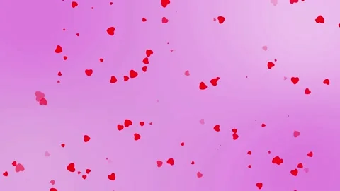 Falling hearts on pink background. Stock Footage 142609867