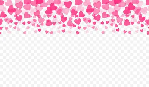 Falling Hearts Seamless Horizontal Border Stock Illustration