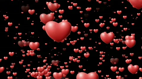 Falling hearts - Valentine's Scene - loops seamlessly Stock Footage 545213