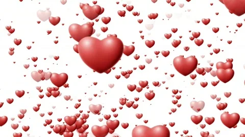 Falling hearts - Valentine's Scene - loops seamlessly Stock Footage 545219