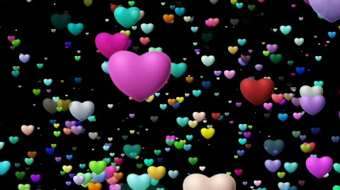 Falling hearts - Valentine's Scene - loops seamlessly Stock Footage 545227