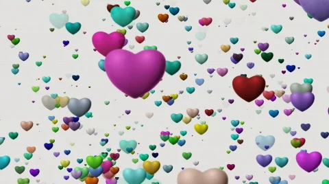 Falling hearts - Valentine's Scene - loops seamlessly Stock Footage 545232