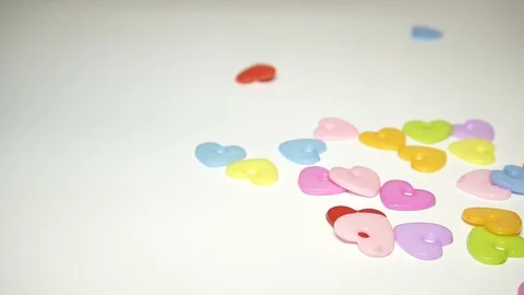 Falling hearts on white background on Valentine's Day Video stock 99371673