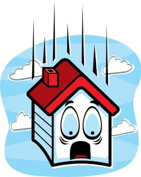 Falling house Stock Illustration