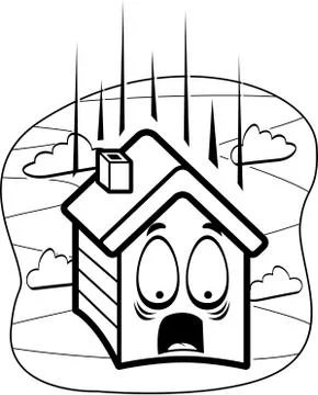 Falling House Stock Illustration