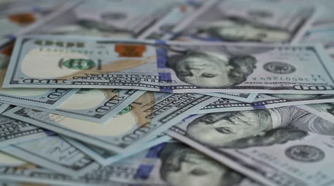 Falling hundred dollar bills Stock Footage 42466185