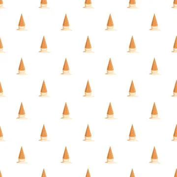 Falling ice cream cones creating sweet seamless pattern Stock Illustration