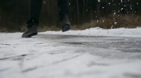 Falling on ice Stock Footage 20543122