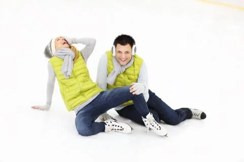 Falling on ice Stock Photos