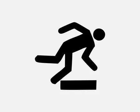Falling Icon Person Trip and Fall Over Accident Stumble Injury Icon Sign Vector Stock Illustration