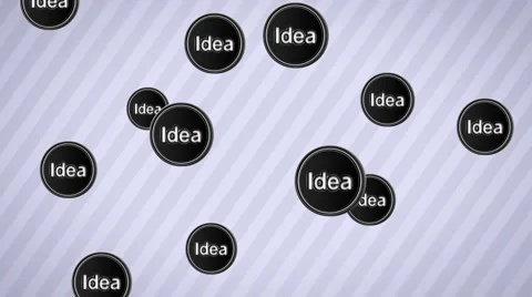 Falling "Idea" icons. Looping. Alpha channel. Stock Footage 63353291
