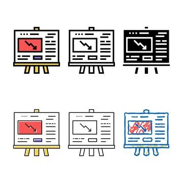 Falling infographic presentation color icon concepts vector Stock Illustration