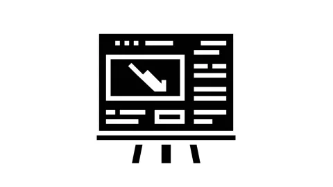 Falling infographic presentation glyph icon animation Stock Footage 157274031